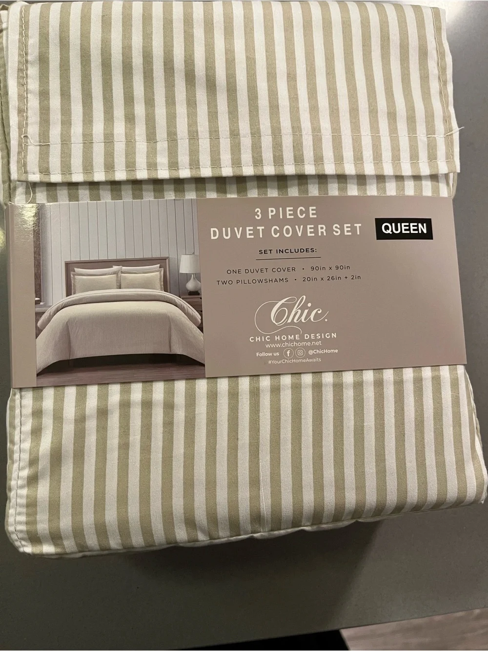 Chic Home Design Duvet Set-Queen-NWT